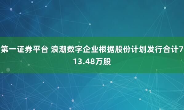 第一证券平台 浪潮数字企业根据股份计划发行合计713.48万股